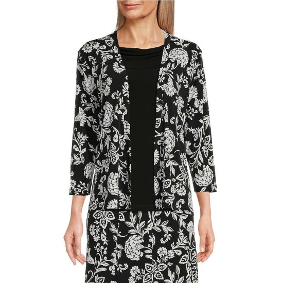 Deals β¨ Allison Daley Boho Floral Print 3/4 Sleeve Open Front Cardigan π