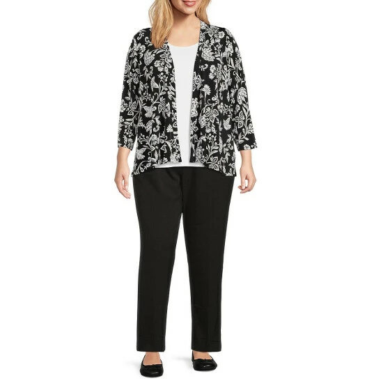 Buy π― Allison Daley Plus Size City Stretch Straight Leg Pull-On Pants Charcoal βοΈ - Image 3