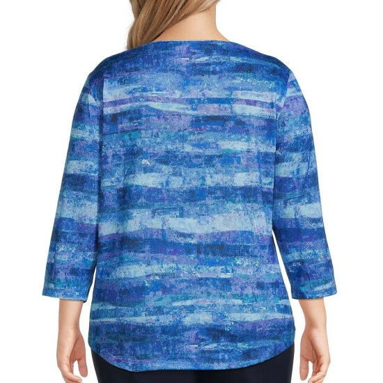 Flash Sale ๐ Allison Daley Plus Size Embellished Stripe Print Hacci 3/4 Sleeve Crew Neck Knit Top Espresso Stripe ๐ 7 Flash Sale ๐ Allison Daley Plus Size Embellished Stripe Print Hacci 3/4 Sleeve Crew Neck Knit Top Espresso Stripe ๐ - Image 5