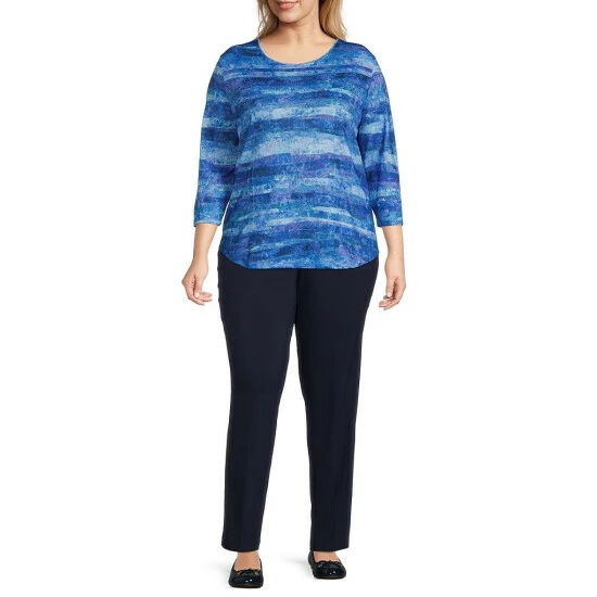 Flash Sale ๐ Allison Daley Plus Size Embellished Stripe Print Hacci 3/4 Sleeve Crew Neck Knit Top Espresso Stripe ๐ 8 Flash Sale ๐ Allison Daley Plus Size Embellished Stripe Print Hacci 3/4 Sleeve Crew Neck Knit Top Espresso Stripe ๐ - Image 6
