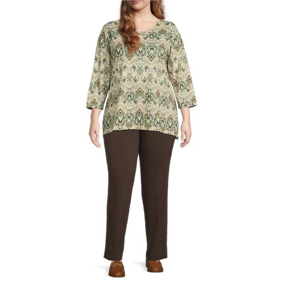 New โ๏ธ Allison Daley Plus Size 3/4 Sleeve Crisscross V-Neck Knit Top Indo Ikat ๐ฅฐ - Image 3