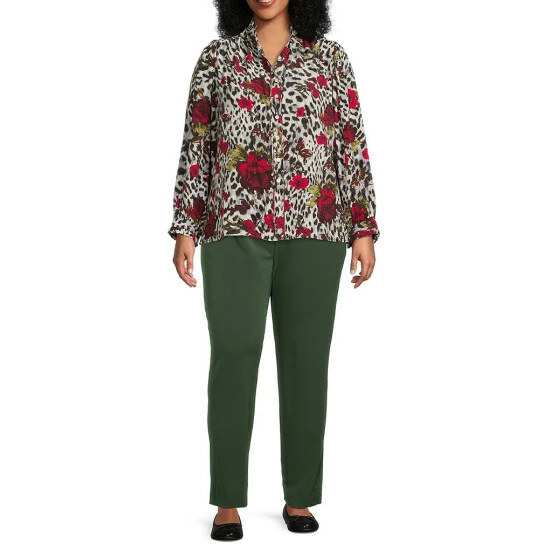 Buy π― Allison Daley Plus Size City Stretch Straight Leg Pull-On Pants Charcoal βοΈ - Image 7