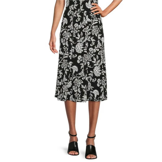 Best Pirce π€© Allison Daley Petite Size Boho Floral Print Pull-On A-Line Coordinating π Skirt π§¨