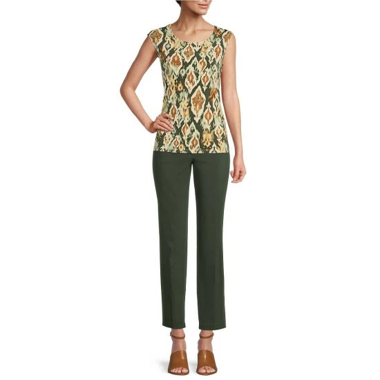 Discount β Allison Daley Ikat Print Scoop Neck Sleeveless Knit Top Feathered Ikat π - Image 3