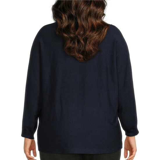 Best reviews of π Allison Daley Plus Size 3/4 Dolman Sleeve Crew Neck Embellished Sweater Blush π€© - Image 8
