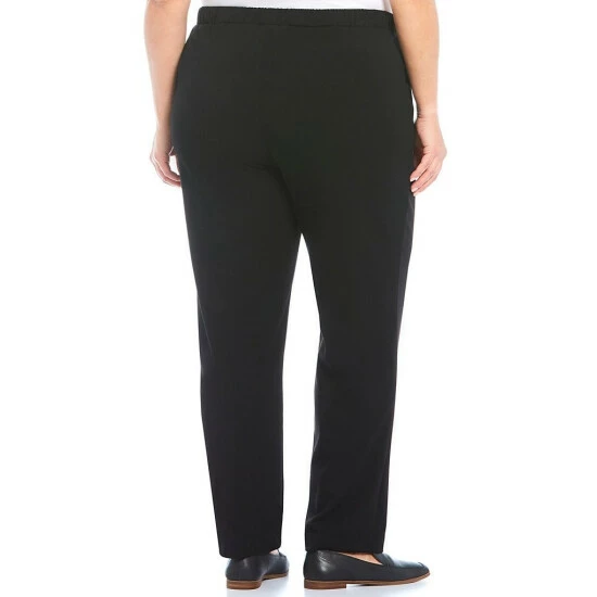 Best reviews of β¨ Allison Daley Plus Size City Stretch Straight Leg Pull-On Pants Black β€οΈ - Image 2