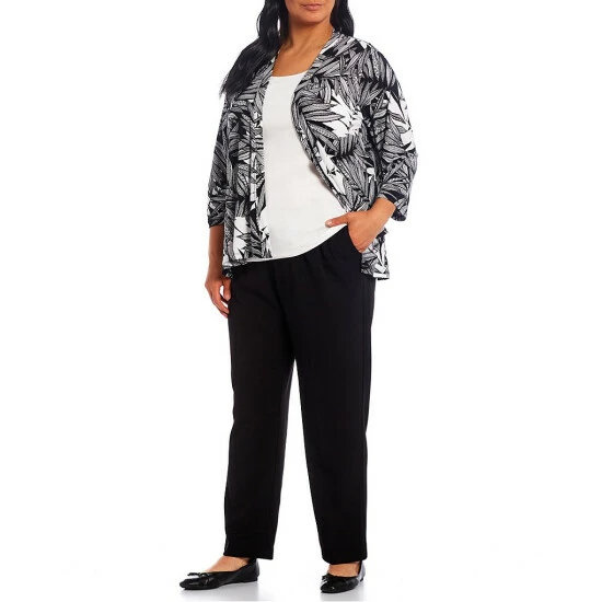 Best reviews of β¨ Allison Daley Plus Size City Stretch Straight Leg Pull-On Pants Black β€οΈ - Image 3