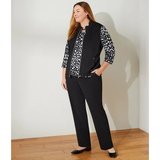 Best reviews of β¨ Allison Daley Plus Size City Stretch Straight Leg Pull-On Pants Black β€οΈ - Image 4