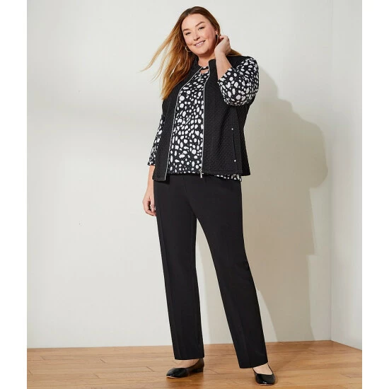 Best reviews of β¨ Allison Daley Plus Size City Stretch Straight Leg Pull-On Pants Black β€οΈ - Image 5