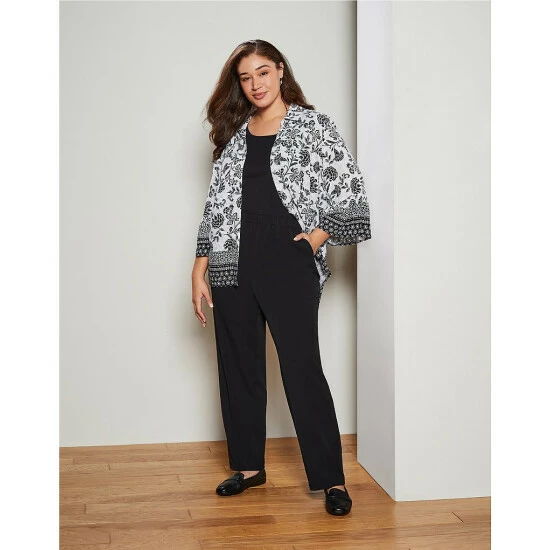 Best reviews of β¨ Allison Daley Plus Size City Stretch Straight Leg Pull-On Pants Black β€οΈ - Image 8