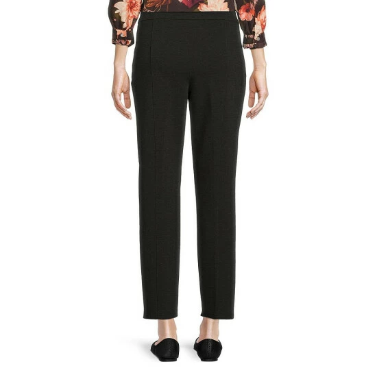 Outlet π Allison Daley Petite Size Straight Leg Pull-On Elastic Waist Ponte Pants Charcoal π - Image 2