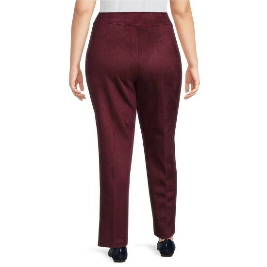Discount π Allison Daley Plus Size Luxe Suede Straight Leg Pull-On Pants Black β - Image 6