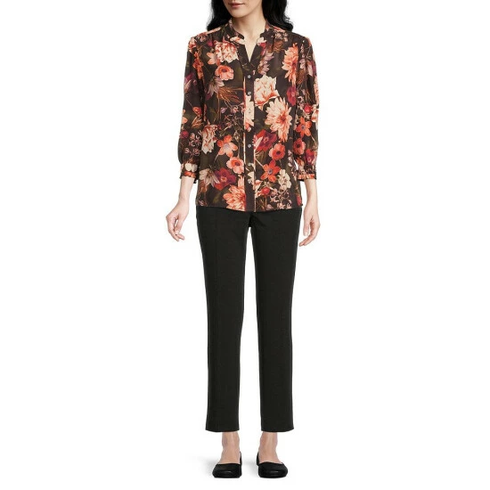 Outlet π Allison Daley Straight Leg Pull-On Elastic Waist Ponte Pants Black π - Image 3