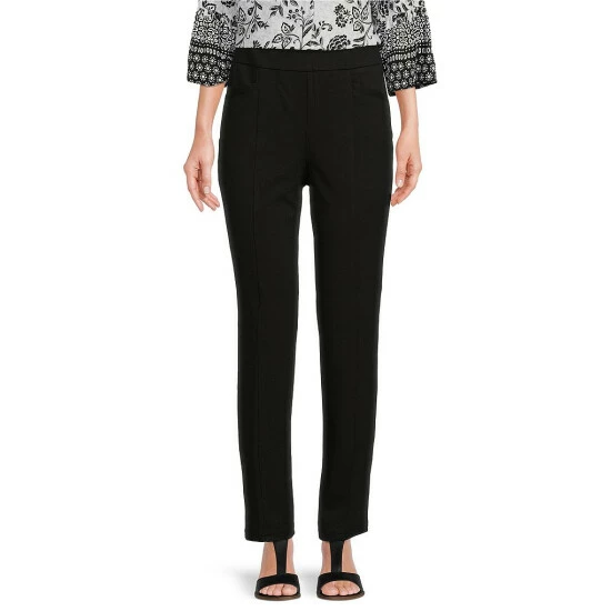 Outlet π Allison Daley Straight Leg Pull-On Elastic Waist Ponte Pants Black π - Image 4