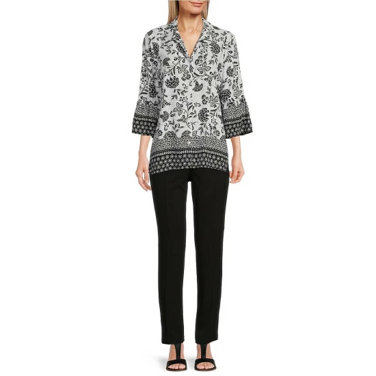 Outlet π Allison Daley Straight Leg Pull-On Elastic Waist Ponte Pants Black π - Image 6