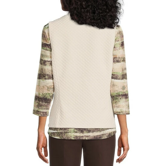 Coupon π Allison Daley Petite Size Mock Neck Metallic Quilted Vest Indigo βοΈ - Image 2