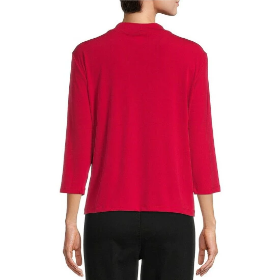 Best Pirce π Allison Daley 3/4 Sleeve Twisted V-Neck Knit Top True Navy βοΈ - Image 2