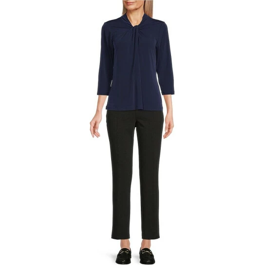 Best Pirce π Allison Daley 3/4 Sleeve Twisted V-Neck Knit Top True Navy βοΈ - Image 7