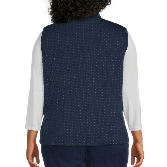 Top 10 π Allison Daley Plus Size Metallic Mock Neck Quilted Vest Indigo βοΈ - Image 2