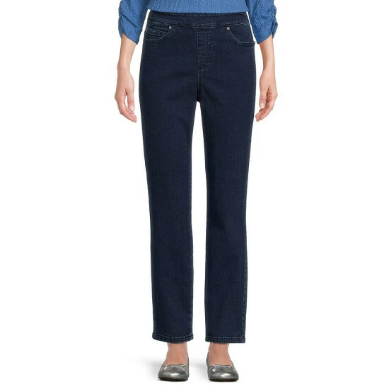 Promo β Allison Daley Straight Leg Stretch Denim Pull-On π Jeans Dark Indigo β€οΈ - Image 4