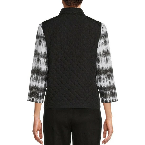 Best reviews of π Allison Daley Petite Size Quilted Woven Mandarin Collar Zip Front Vest Blush π - Image 2