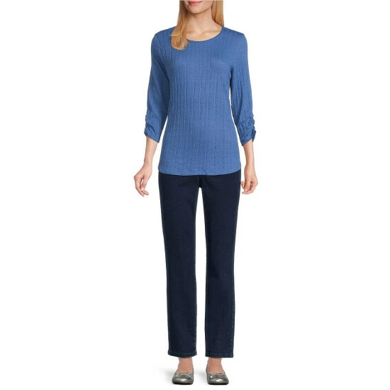 Promo β Allison Daley Straight Leg Stretch Denim Pull-On π Jeans Dark Indigo β€οΈ - Image 6