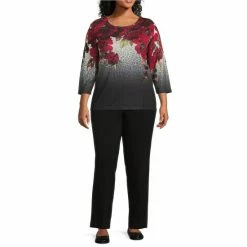Outlet ⌛ Allison Daley Plus Size Animal Floral Print 3/4 Sleeve Round Neck Knit Top 🔥 7 Outlet ⌛ Allison Daley Plus Size Animal Floral Print 3/4 Sleeve Round Neck Knit Top 🔥 -Allison Daley shop unnamed file 359