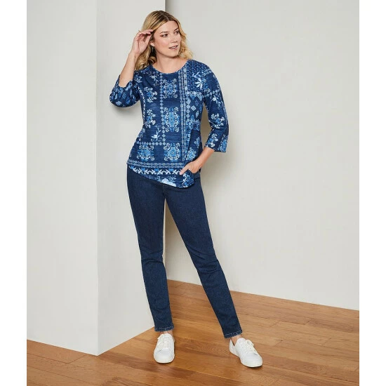Promo β Allison Daley Straight Leg Stretch Denim Pull-On π Jeans Dark Indigo β€οΈ - Image 7