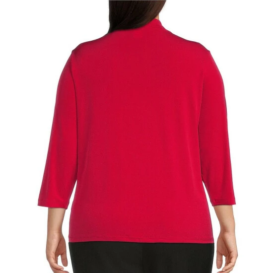 Promo π Allison Daley Plus Size 3/4 Sleeve Twist V-Neck Knit Top True Navy π - Image 5