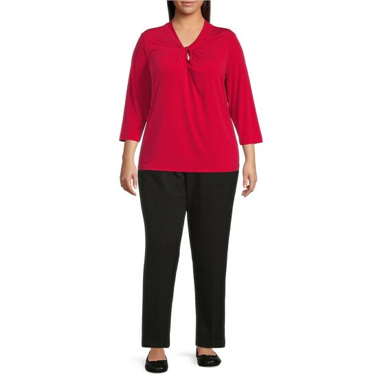 Promo π Allison Daley Plus Size 3/4 Sleeve Twist V-Neck Knit Top True Navy π - Image 6