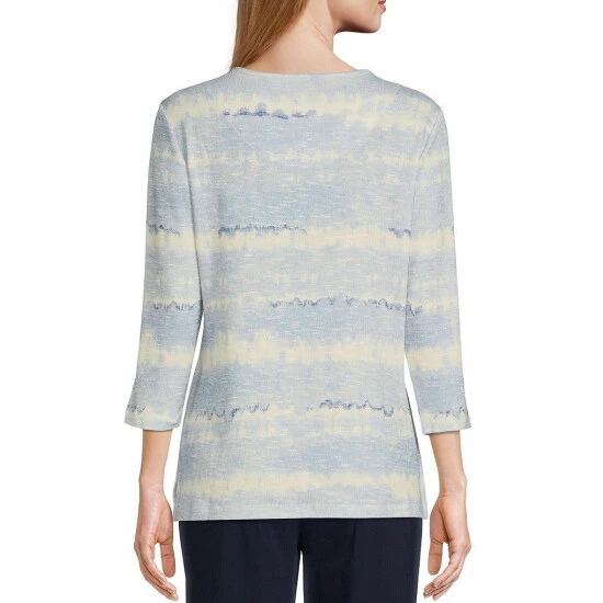 Cheap π₯° Allison Daley Petite Size Embellished 3/4 Sleeve Crew Neck Knit Top Blush Waves π - Image 2