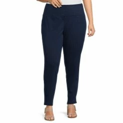 Discount π Allison Daley Plus Size Elastic Waist Pull-On Denim Knit Leggings Indigo π