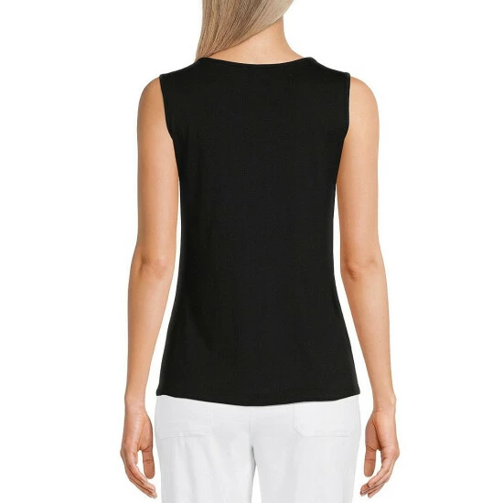 Coupon π Allison Daley Scoop Neck Sleeveless Knit Tank White 𧨠- Image 2