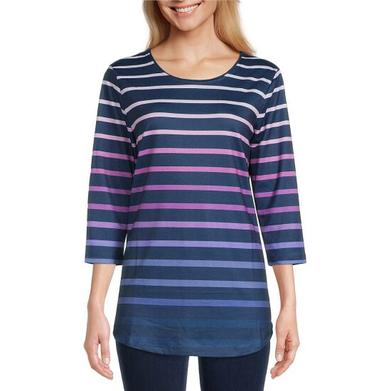 Wholesale ๐ฅ Allison Daley Ombre Stripe Print 3/4 Sleeve Crew Neck Knit Tunic Soft Ombre Stripe ๐ฏ 3 Wholesale ๐ฅ Allison Daley Ombre Stripe Print 3/4 Sleeve Crew Neck Knit Tunic Soft Ombre Stripe ๐ฏ