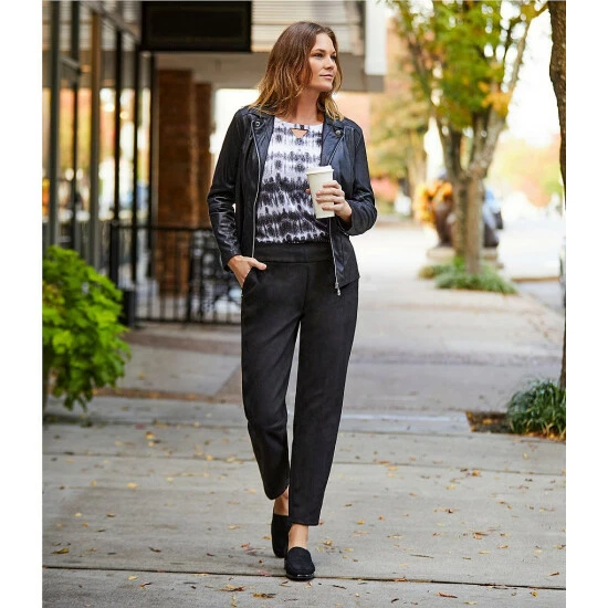 Best Pirce π Allison Daley Luxe Suede Straight Leg Pull-On Pants Windsor Wine β€οΈ - Image 4