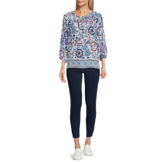 Outlet π Allison Daley Elastic Waist Pull-On Denim Knit Ankle Leggings Indigo π₯ - Image 3