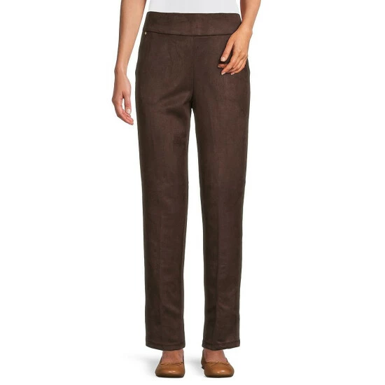 Best Pirce π Allison Daley Luxe Suede Straight Leg Pull-On Pants Windsor Wine β€οΈ - Image 5