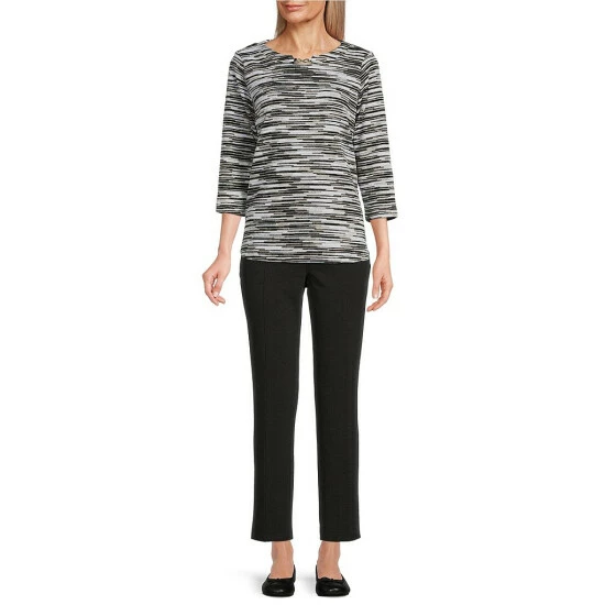 Top 10 ๐งจ Allison Daley Multi Print 3/4 Sleeve Jewel Neck Knit Top Black/multi ๐ 5 Top 10 ๐งจ Allison Daley Multi Print 3/4 Sleeve Jewel Neck Knit Top Black/multi ๐ - Image 3