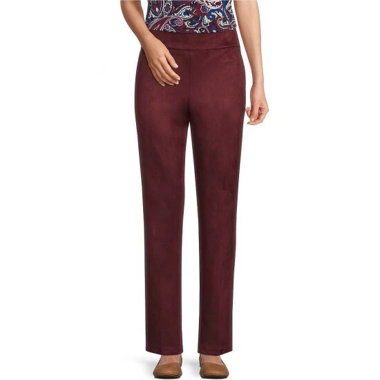 Best Pirce π Allison Daley Luxe Suede Straight Leg Pull-On Pants Windsor Wine β€οΈ - Image 8