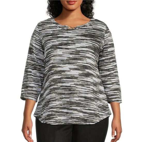 Best reviews of ๐ Allison Daley Plus Size 3/4 Sleeve Jewel Neck Knit Top Black/multi โ 3 Best reviews of ๐ Allison Daley Plus Size 3/4 Sleeve Jewel Neck Knit Top Black/multi โ