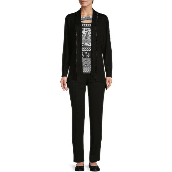 Hot Sale π Allison Daley Long Sleeve Rhinestone Embellished Open Front Cardigan Burnt Ochre π₯ - Image 3