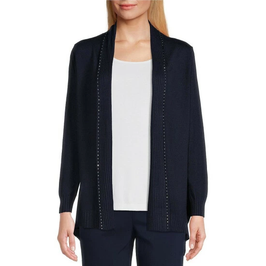 Hot Sale π Allison Daley Long Sleeve Rhinestone Embellished Open Front Cardigan Burnt Ochre π₯ - Image 9