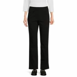 Outlet 🔔 Allison Daley Petite Size Stretch Pull-On Straight Leg Pants True Navy 🧨