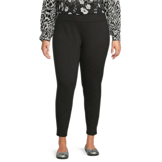 Deals π Allison Daley Plus Size Heather Ponte Elastic Waist Pull-On Leggings Charcoal π