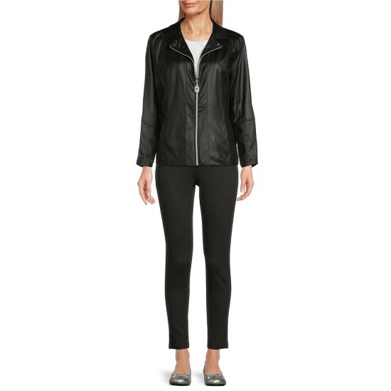 Best Pirce π€© Allison Daley Petite Size Heather Ponte Elastic Waist Pull-On Leggings Charcoal 𧨠- Image 3