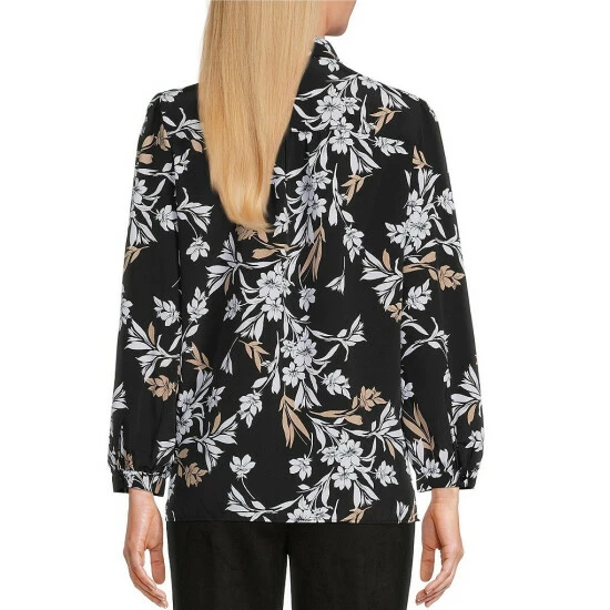 Best deal π Allison Daley Floral Print Long Sleeve V-Neck Button Front Top Iris Floral π€© - Image 2
