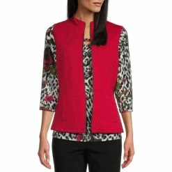 Flash Sale π Allison Daley Mock Neck Metallic Quilted Vest Cream π