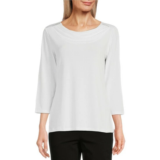 Cheapest ๐งจ Allison Daley Petite Size 3/4 Sleeve Drape Neck Knit Top White ๐ฏ 9 Cheapest ๐งจ Allison Daley Petite Size 3/4 Sleeve Drape Neck Knit Top White ๐ฏ - Image 7