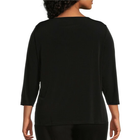 Hot Sale ๐ Allison Daley Plus Size 3/4 Sleeve Drape Neck Knit Top White ๐ 7 Hot Sale ๐ Allison Daley Plus Size 3/4 Sleeve Drape Neck Knit Top White ๐ - Image 5