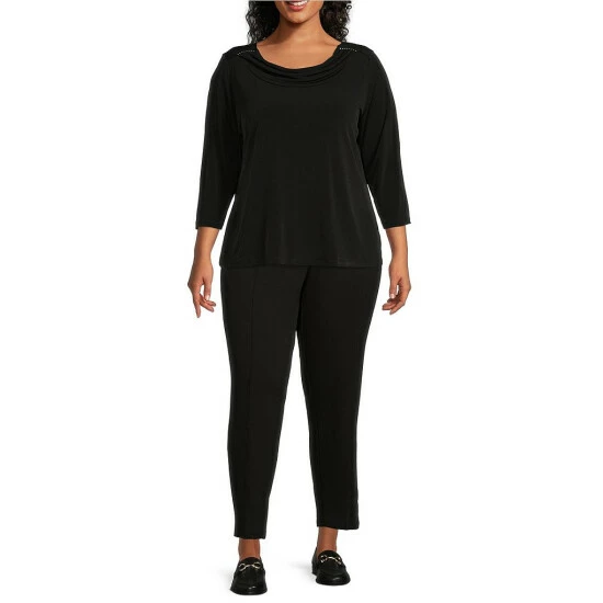 Hot Sale ๐ Allison Daley Plus Size 3/4 Sleeve Drape Neck Knit Top White ๐ 8 Hot Sale ๐ Allison Daley Plus Size 3/4 Sleeve Drape Neck Knit Top White ๐ - Image 6